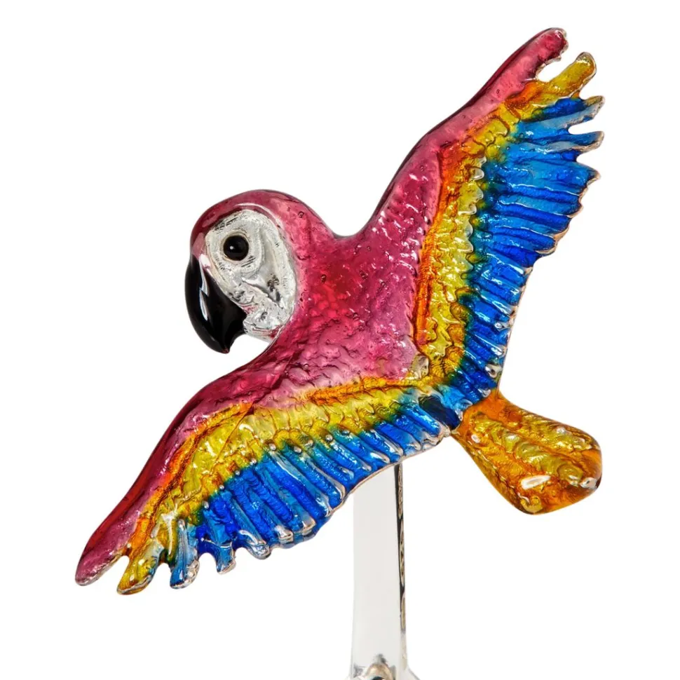 Sterling Silver Enamel Parrot Cufflinks