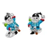 Sterling Silver Enamel Pirate Cufflinks