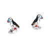 Sterling Silver Enamel Puffin Cufflinks