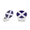 Sterling Silver Enamel Scottish Flag Cufflinks