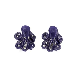 Sterling Silver Enamelled Octopus Cufflinks - Blue Cufflinks