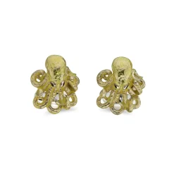 Sterling Silver Enamelled Octopus Cufflinks - Yellow Cufflinks