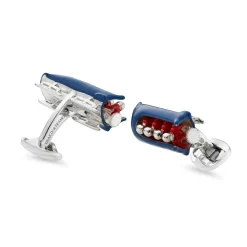 Sterling Silver Enamelled Bobsleigh Cufflinks