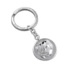 Sterling Silver English Bulldog Keyring With Sapphire Eyes