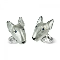 Sterling Silver English Bull Terrier Dog Cufflinks