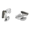 Sterling Silver Engraved Shotgun Cufflinks