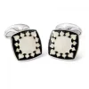 Sterling Silver Fancy Enamel Cufflinks in Black