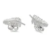 Sterling Silver Feather Cufflinks With Diamond Detail