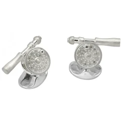 Sterling Silver Fly Fishing Reel Cufflinks