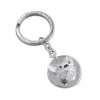 Sterling Silver French Bulldog With Sapphire Eyes Keyring