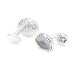 Sterling Silver Geode Cufflinks