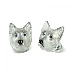 Sterling Silver German Shepherd Dog Cufflinks