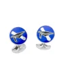 Sterling Silver Graduation Cufflinks in Blue