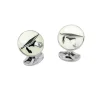 Sterling Silver Graduation Cufflinks in Clear