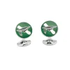 Sterling Silver Graduation Cufflinks in Green