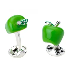 Sterling Silver Green Apple Cufflinks