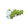 Sterling Silver Green Caterpillar Lapel Pin