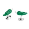 Sterling Silver Green Chilli Cufflinks