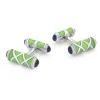 Sterling Silver Green Cross Hatch Cufflinks With Sapphire Ends