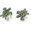 Sterling Silver Green Turtle Cufflinks