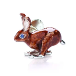 Sterling Silver Hare Lapel Pin