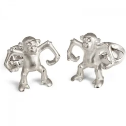 Sterling Silver 'Henry' Dancing Monkey Cufflinks
