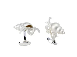 Sterling Silver Hermit Crab Cufflinks