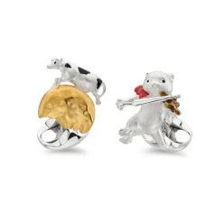 Sterling Silver Hey Diddle Diddle Nursery Rhyme Cufflinks