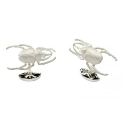 Sterling Silver Horn Beetle Cufflinks
