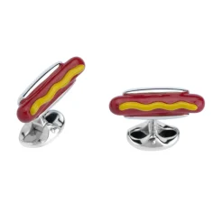 Sterling Silver Hotdog Cufflinks