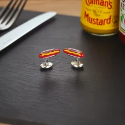 Sterling Silver Hotdog Cufflinks