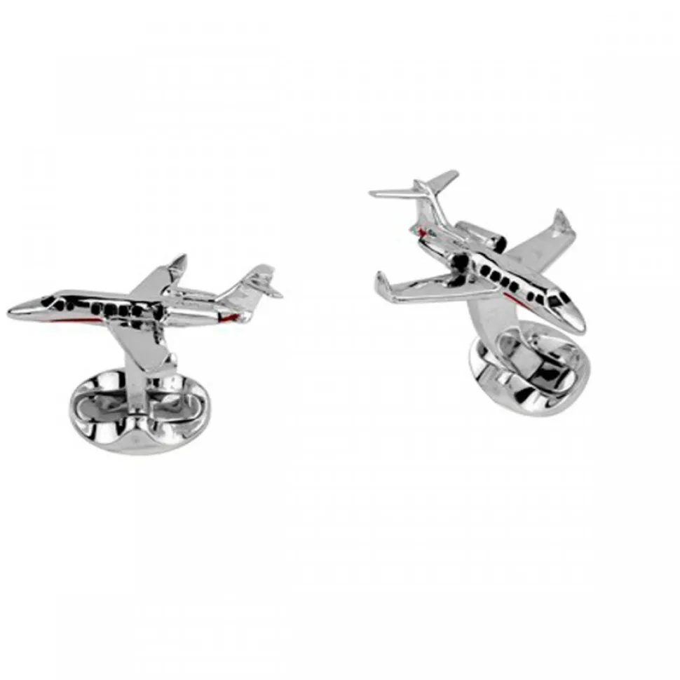 Sterling Silver Jet Cufflinks