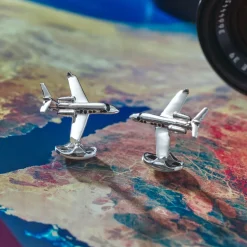 Sterling Silver Jet Cufflinks