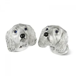 Sterling Silver King Charles Spaniel Dog Cufflinks