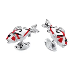 Sterling Silver Koi Carp Fish Cufflinks