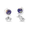 Sterling Silver Lapis Lazuli Bead Globe Cufflinks