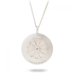 Sterling Silver Large Pendant with Grey Mother-of-Pearl and an Aquamar