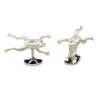 Sterling Silver Leaping Frog Cufflinks