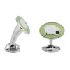 Sterling Silver Light Green And White Sheep Enamel Cufflinks