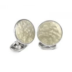 Sterling Silver Light Grey Haze Enamel Dress Stud Set