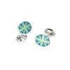 Sterling Silver Lime Green, Black and Blue Union Jack Cufflinks