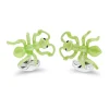 Sterling Silver Lime Green Ant Cufflinks