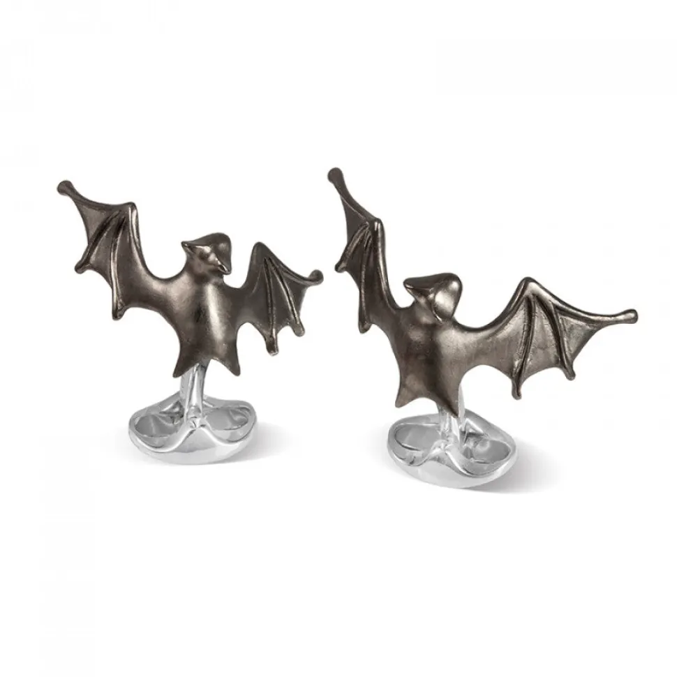Sterling Silver 'Lurking' Bat Cufflinks