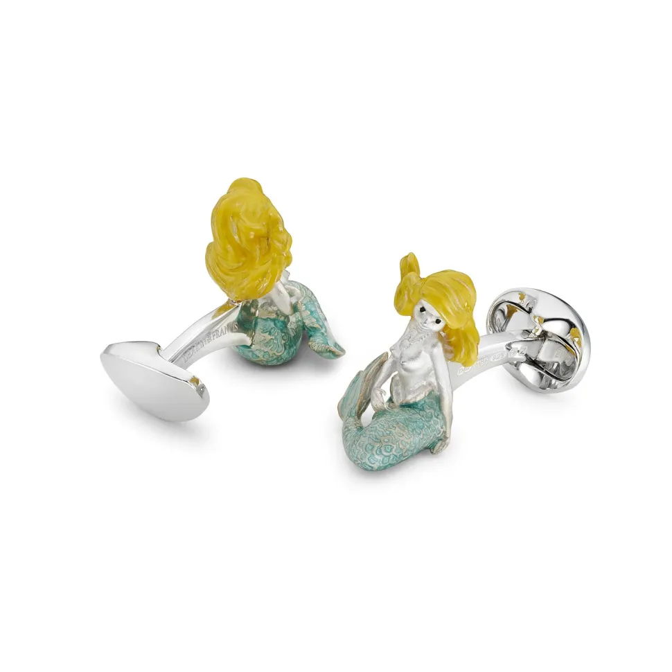 Sterling Silver Mermaid Cufflinks