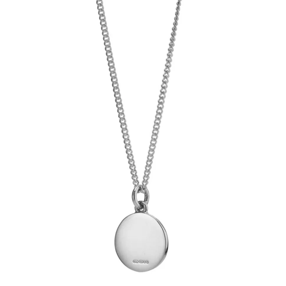 Sterling Silver 18mm Disc Pendant with Chain