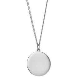 Sterling Silver 22mm Disc Pendant with Chain