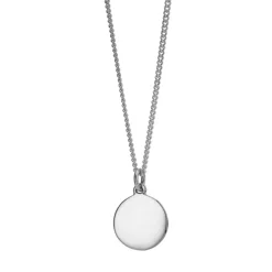 Sterling Silver 15mm Disc Pendant with Chain