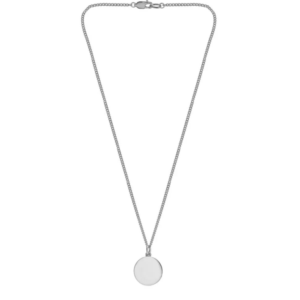 Sterling Silver 18mm Disc Pendant with Chain