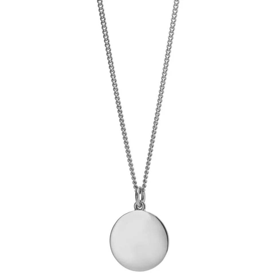 Sterling Silver 18mm Disc Pendant with Chain