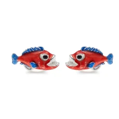 Sterling Silver Monster Fish Cufflinks